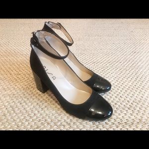 Black Strap Ankle Pumps